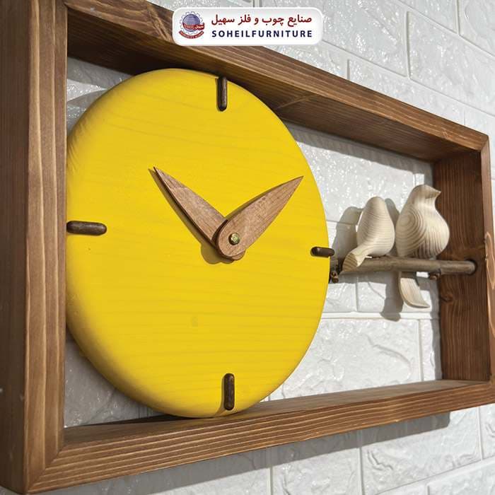 ساعت دیواری چوبی مدرن مدل G25 افقی سهیل — تصویر ۴