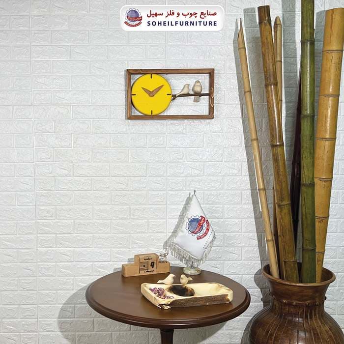 ساعت دیواری چوبی مدرن مدل G25 افقی سهیل — تصویر ۲