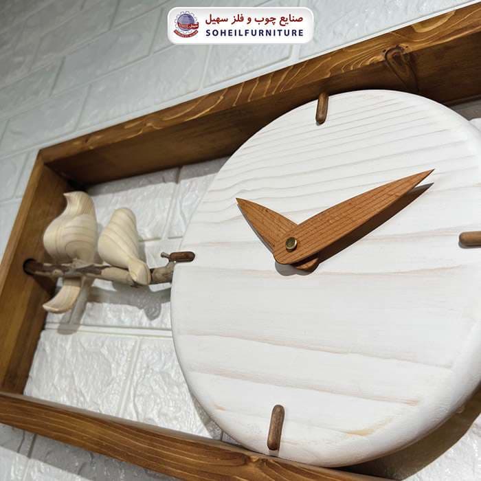 ساعت دیواری چوبی مدرن مدل G25 افقی سهیل — تصویر ۶