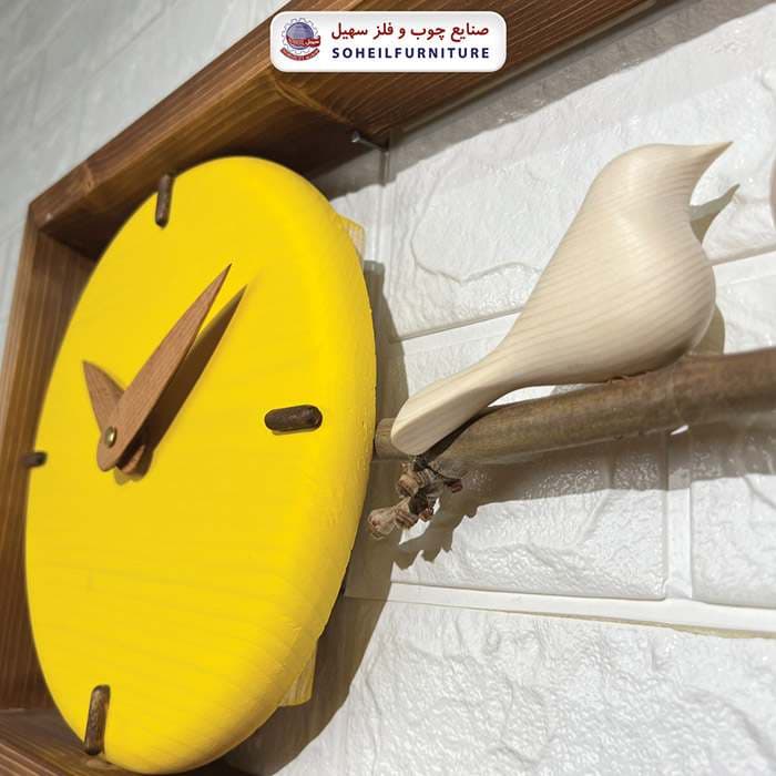 ساعت دیواری چوبی مدرن مدل G25 افقی سهیل — تصویر ۳