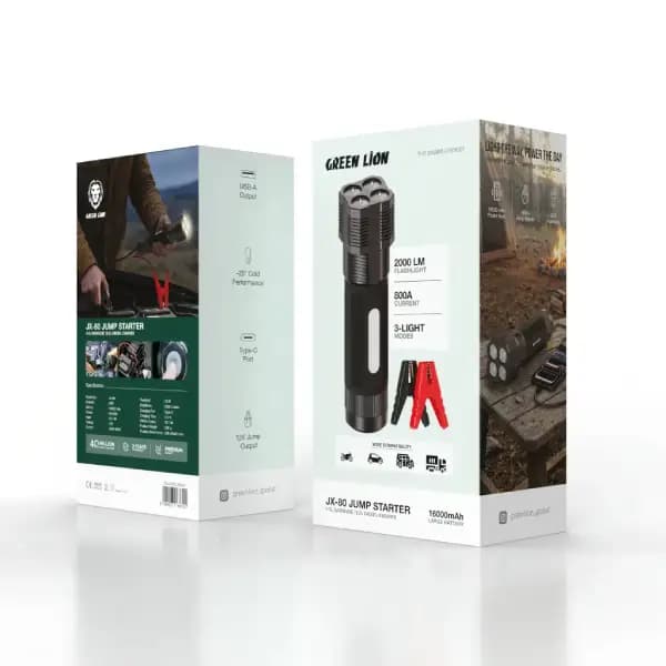 جامپ استارتر ۱۲ ولت 16 هزار گرین لاین مدل Green Lion JX-80 12V Jump Starter – 4L Gasoline, 2.5L Diesel Engines, 16000mAh — تصویر ۶