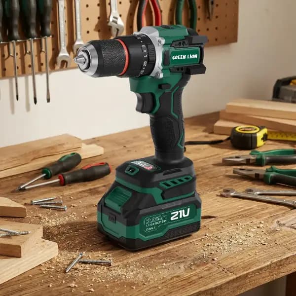 دریل چکشی شارژی گرین لاین مدل Green Lion GD-16 Pro Drive Cordless Hammer Drill 2*21V 3.0Ah Battery — تصویر ۴