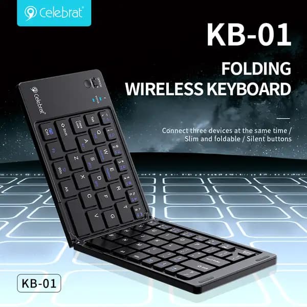 کیبورد تاشو و فوقباریک سلبریت مدل Celebrat KB-01 Ultra-Thin Foldable Scissor Switch Keyboard — تصویر ۲