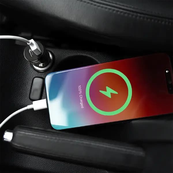 شارژر فندکی دو پورت 36 پورت پاورولوژی مدل Powerology Pico Dual-Port Car Charger — تصویر ۳