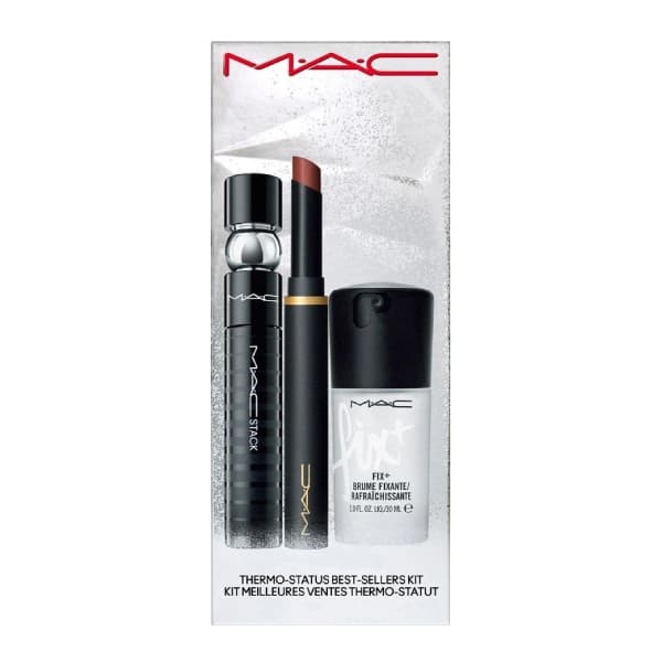 ست سه عددی ریمل، رژ لب و فیکساتور برند مک MAC مدل Thermo-Status اصل