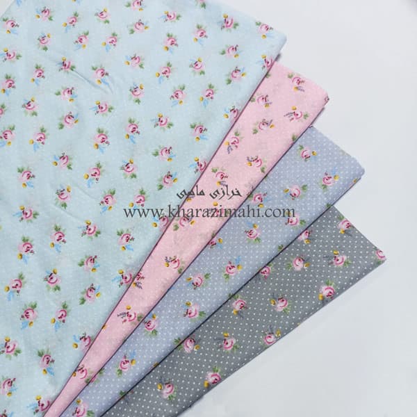 پارچه کتان نخ فیلور عرض90 طرح گل و خال کد 231