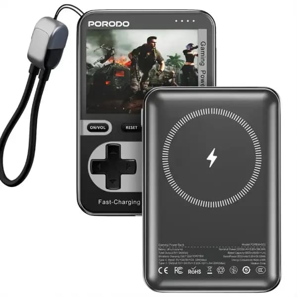 پاوربانک 10000 هزار 20 وات مگ سیف پرودو مدل Porodo Arcadevolt 10000mAh MagSafe Power