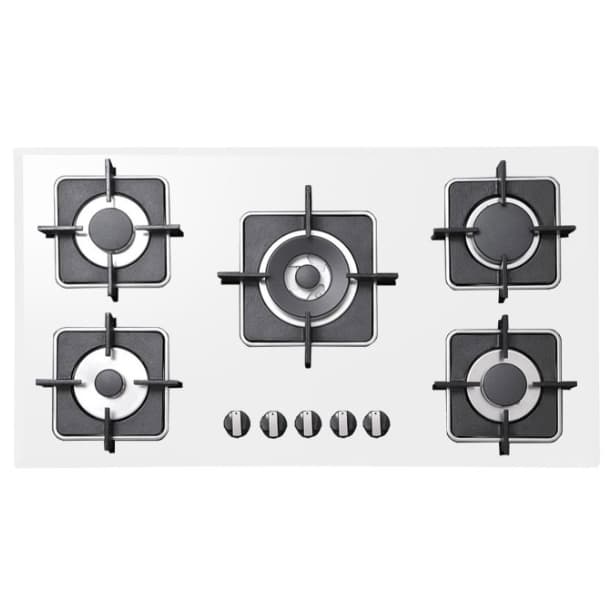 گاز G5910W استیل البرز سفید 5شعله 91×51
