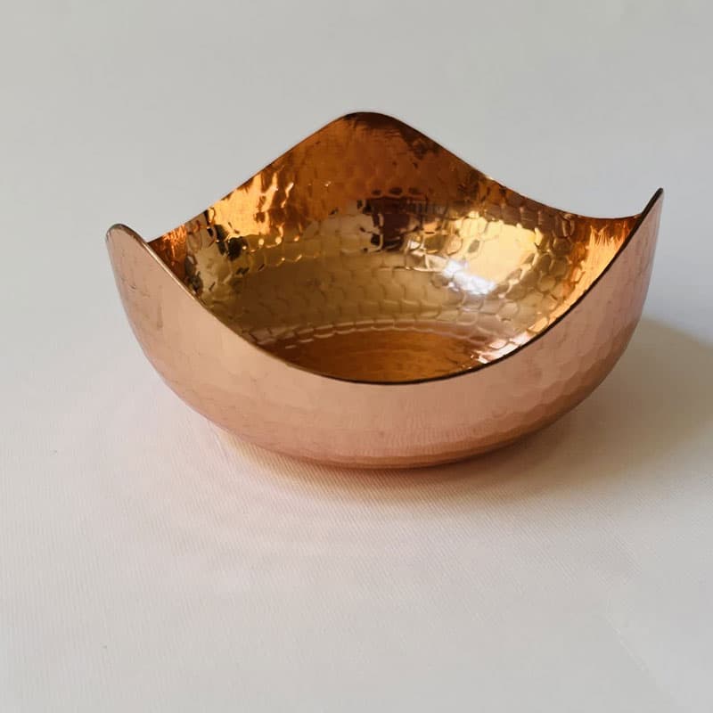 پیاله آجیل خوری مسی مدرن سه گوش کد ZH339.3 — تصویر ۳