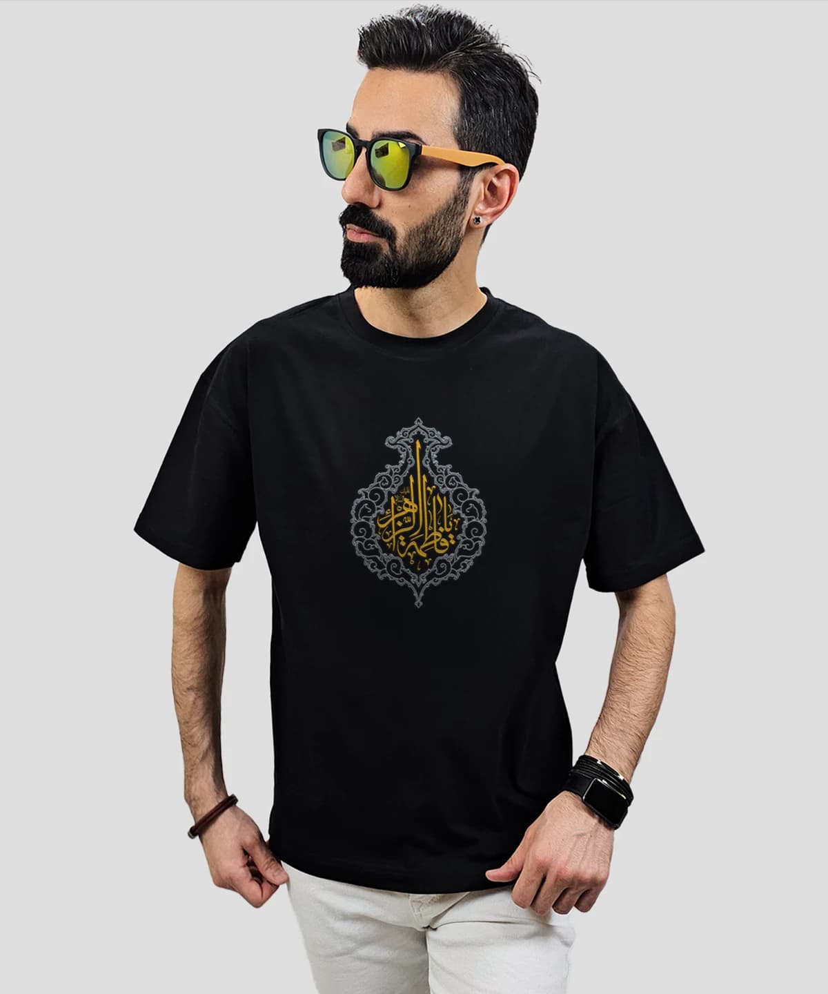 تیشرت لش مردانه و زنانه مذهبی طرح یا فاطمه الزهرا کد 570 — تصویر ۳