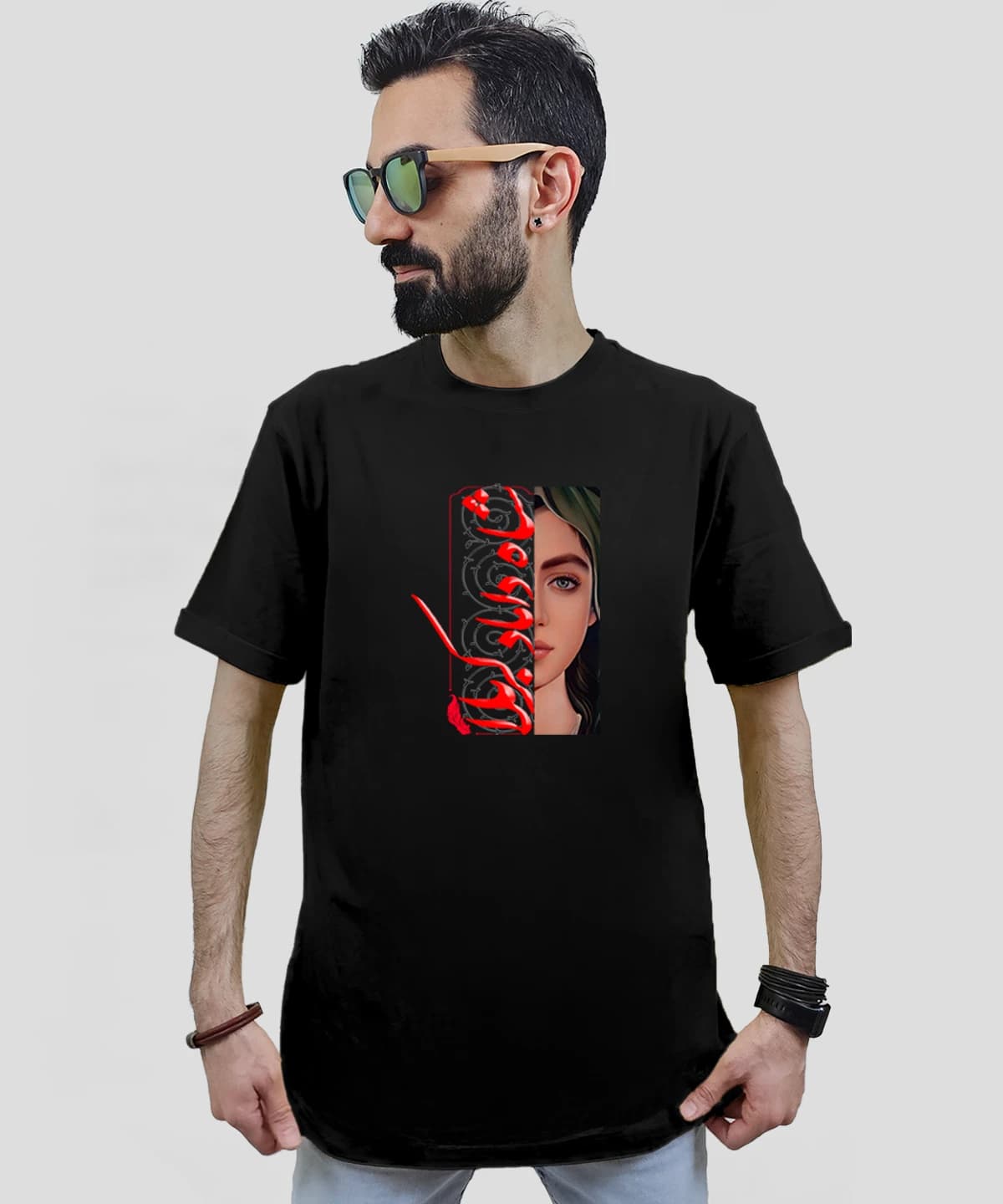 تیشرت مردانه و زنانه مذهبی طرح شاه داماد کربلا کد 549 — تصویر ۴