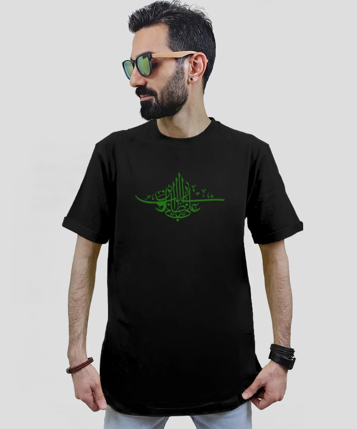 تیشرت مردانه و زنانه مذهبی طرح یا علی ابن ابی طالب کد 520 — تصویر ۳