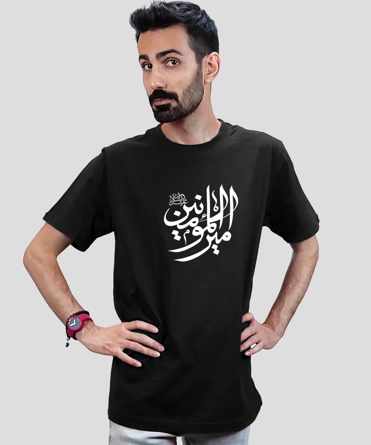 تیشرت مردانه و زنانه مذهبی طرح امیر المومنین کد 517 — تصویر ۴