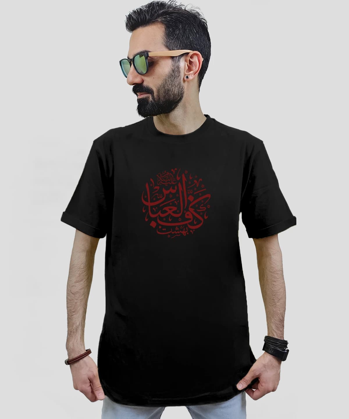 تیشرت مردانه و زنانه مذهبی طرح بهشت کف العباس (ع) کد 503 — تصویر ۳