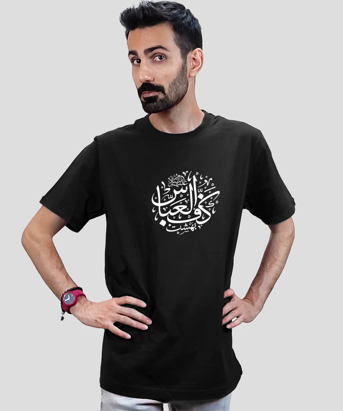 تیشرت مردانه و زنانه مذهبی طرح بهشت کف العباس (ع) کد 503 — تصویر ۴