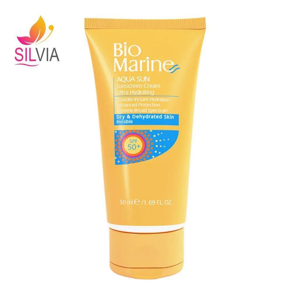 کرم ضد آفتاب بی رنگ رطوبت رسان پوست خشک و دهیدراته SPF50 بایومارین 50 میل — تصویر ۲