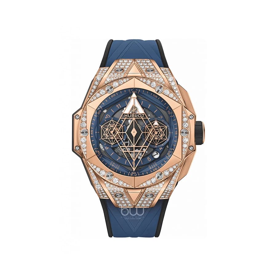 ساعت مچی هابلوت مردانه مدل Sang Bleu II King Gold Blue Pave