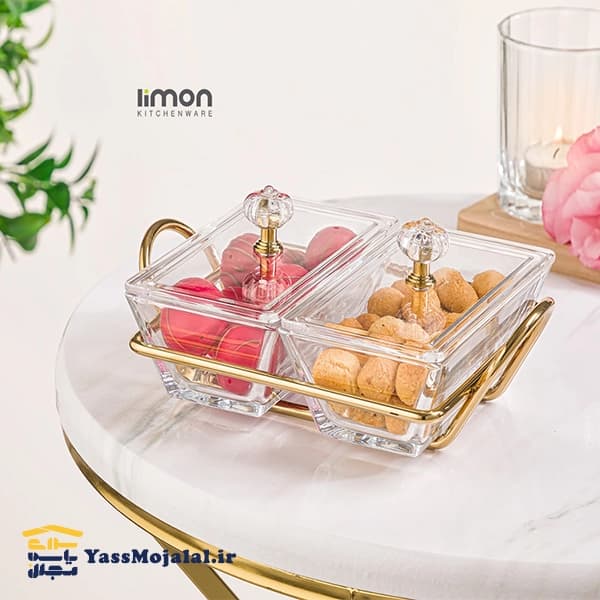 اردو شیشه مستطیل 2 خانه لیمون