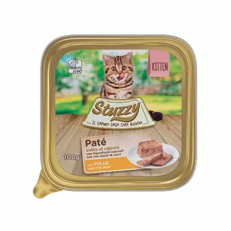 خوراک پته بچه گربه استوزی با طعم مرغ وزن 100 گرم