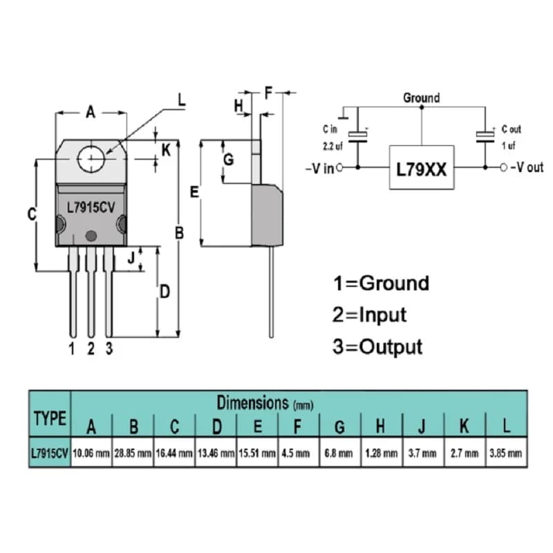 ولتاژ رگولاتور L7915CV — تصویر ۲