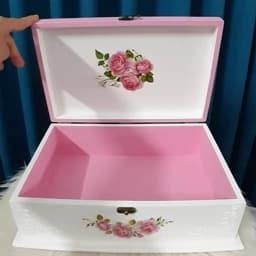 جعبه قرآن عروس باکس چادرنماز جعبه لوازم آرایش چوبی شیکوپاژ — تصویر ۳