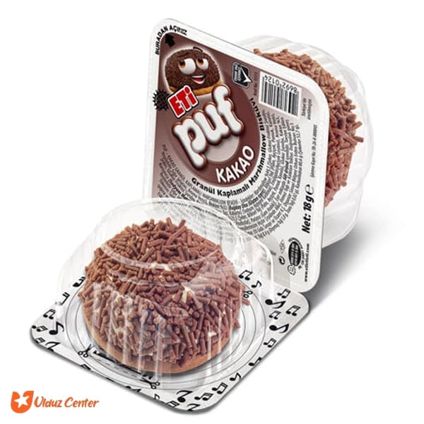 بیسکویت و مارشمالو Eti Puf با ترافل شکلاتی 18 گرم