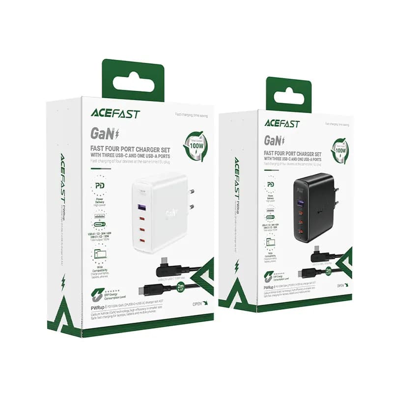 شارژر دیواری ایس فست ACEFAST A37 PD100W GaN Fast Charger توان 100 وات همراه با کابل — تصویر ۱۰