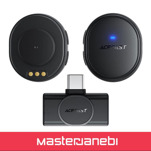 ACEFAST Wireless Magnetic Lavalier Microphones R3 میکروفون بی سیم Type C ایس فست — تصویر ۲
