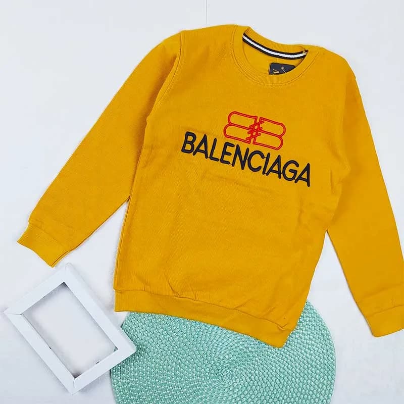 بلوز پسرانه یقه گرد طرح BALENCIAGA پارچه پنبه کبریتی — تصویر ۸