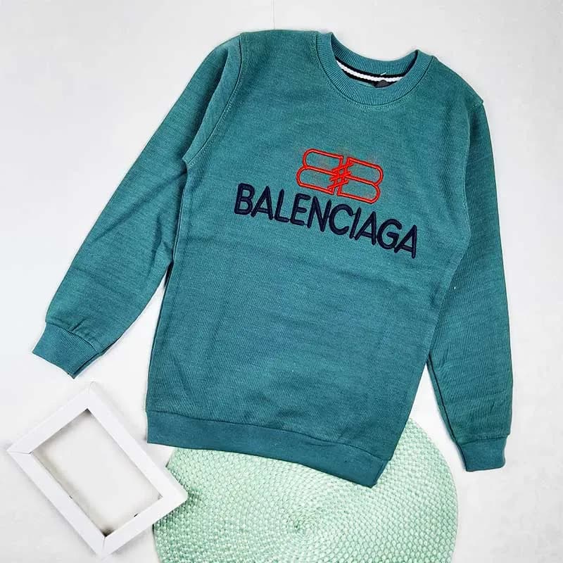 بلوز پسرانه یقه گرد طرح BALENCIAGA پارچه پنبه کبریتی — تصویر ۴