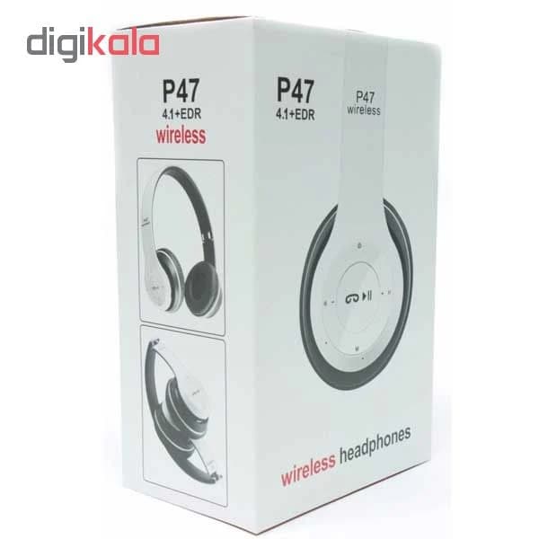 هدفون بلوتوثی مدل P47 با بدون قابلیت نویز کنسلینگ، درگاه شارژ MicroUSB، جک 3.5 میلی متری صدا، دارای شیار کارت حافظه، پشتیبانی از رادیو کدk24010 — تصویر ۲