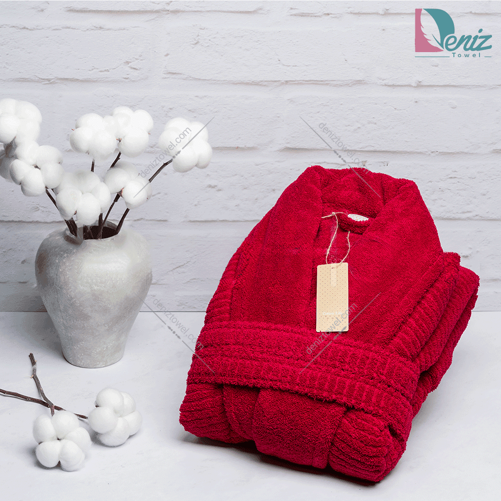 حوله تن پوش Cotton Life رنگ زرشکی