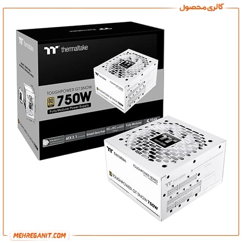 پاور کامپیوتر ترمالتیک مدل Toughpower GT 750W Gold سفید — تصویر ۵