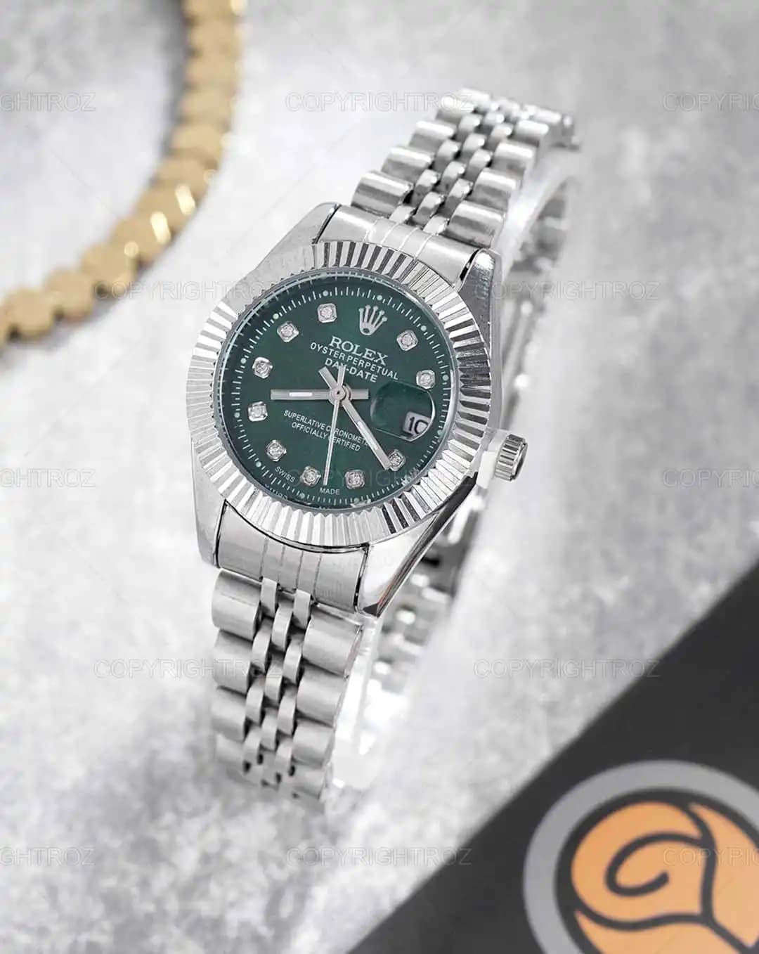 ساعت مچی زنانه رولکس ROLEX طرح دیت جاست مدل 1656 — تصویر ۳