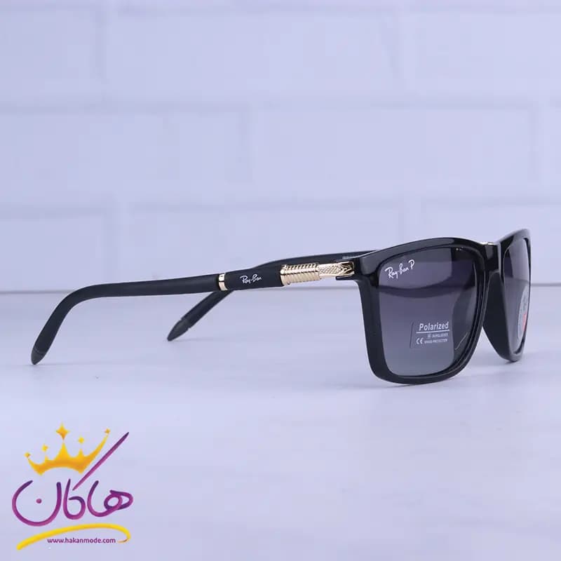 عینک آفتابی مردانه ری بن پلاریزه مشکی RB 8012/1 — تصویر ۳