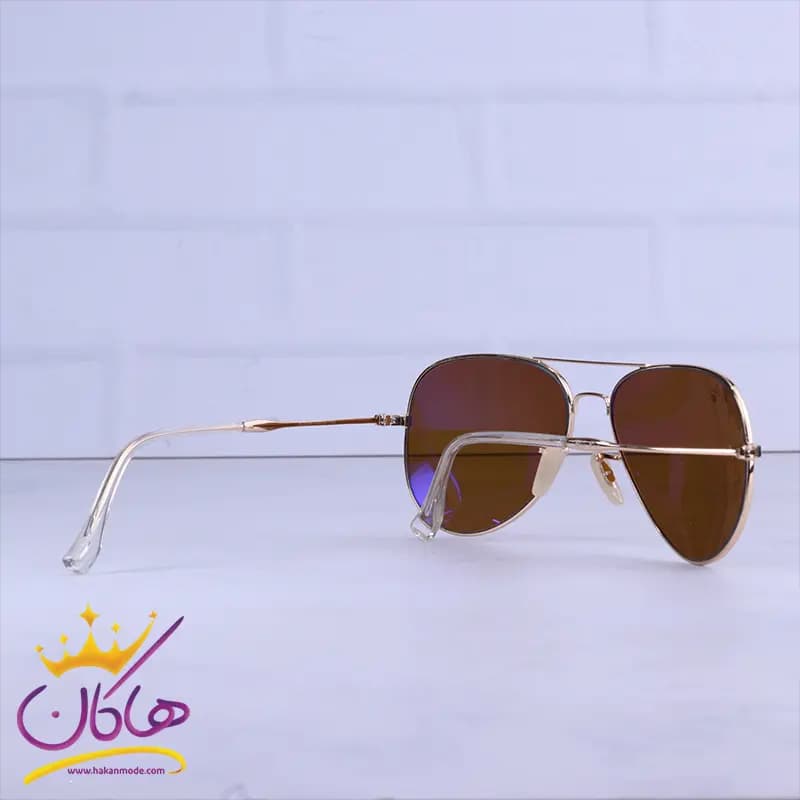 عینک آفتابی ری بن مردانه طلایی فریم خلبانی RB 3026 F/4 — تصویر ۳