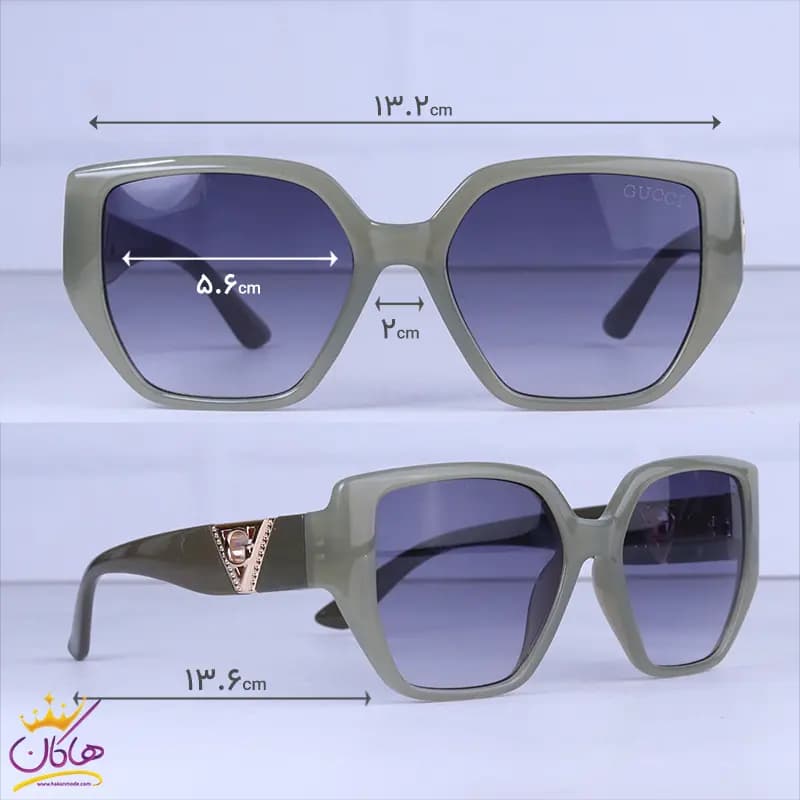 عینک آفتابی گوچی زنانه فریم پروانه ای سبز GG 2427/2 — تصویر ۲