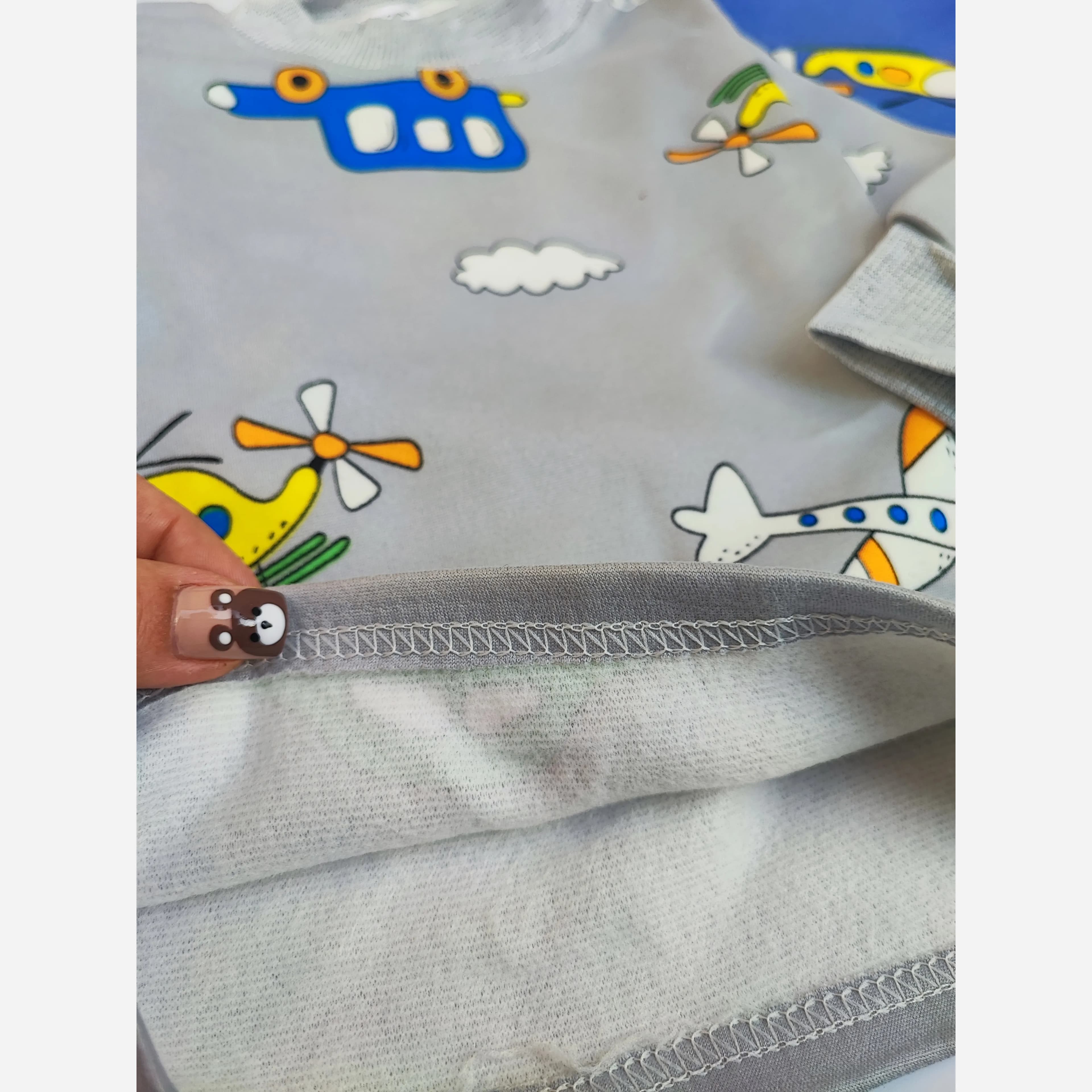 ست بلوز و شلوار بچگانه طرح هلیکوپتر تو کرکی وارداتی — تصویر ۲