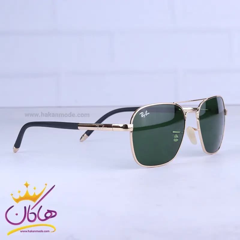 عینک آفتابی ری بن مردانه فریم فلزی طلایی RB 3529/3 — تصویر ۴