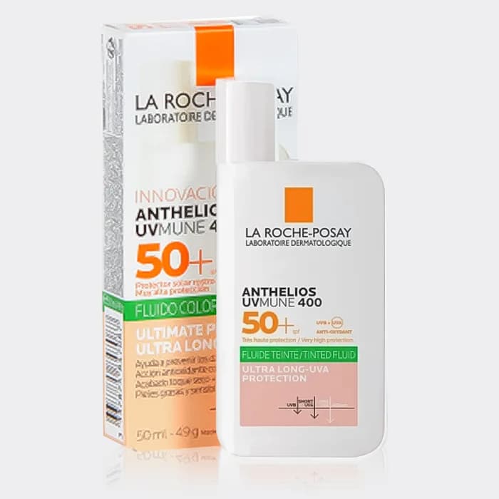فلوئید ضد آفتاب رنگی کنترل چربی لاروش پوزای La Roche-Posay Anthelios SPF 50 Oil Control Tinted Fluid 50ml — تصویر ۲