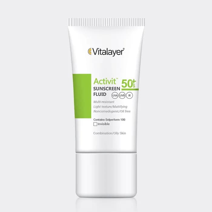فلوئید ضد آفتاب اکتیویت پوست چرب ویتالیر Vitalayer Activit Sunscreen SPF50 Fluid 50ml