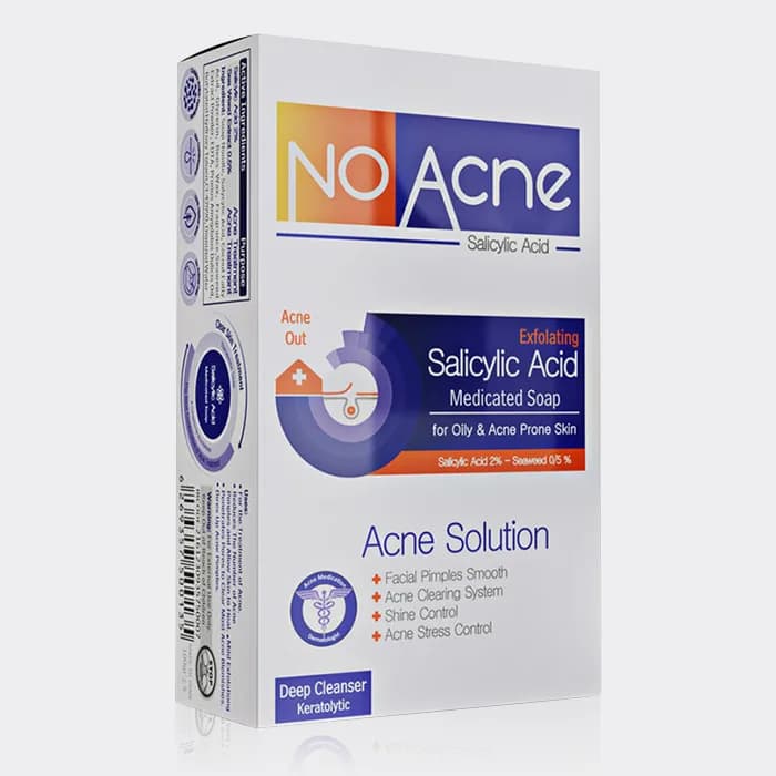 صابون لایه بردار و ضد جوش سالیسیلیک اسید نوآکنه No Acne Salicylic Acid Medicated Soap 100g — تصویر ۲