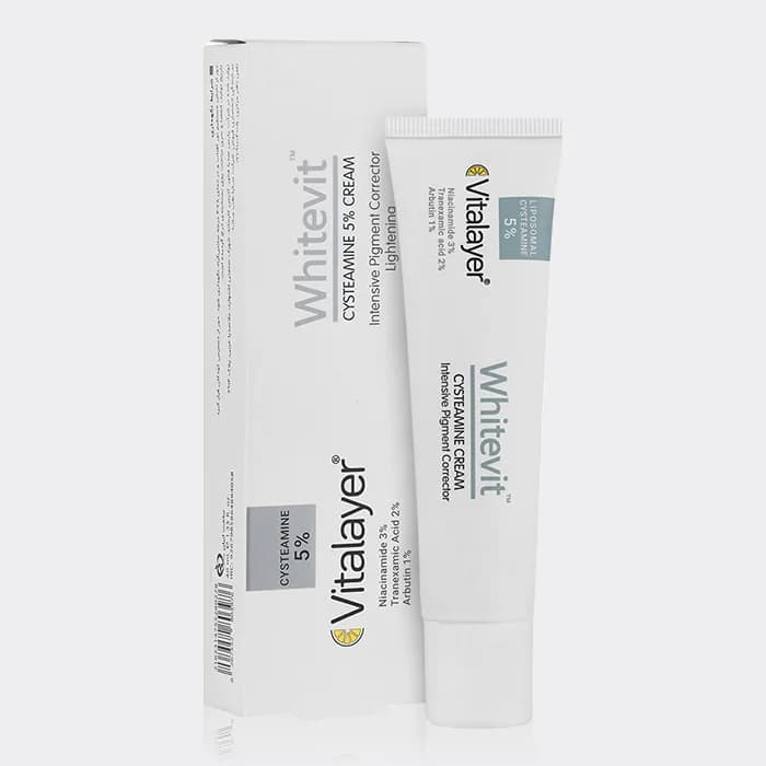 کرم ضد لک و روشن کننده قوی سیستئامین وایت ویت ویتالیر Vitalayer Whitevit Cysteamine 5% Cream 40ml — تصویر ۲