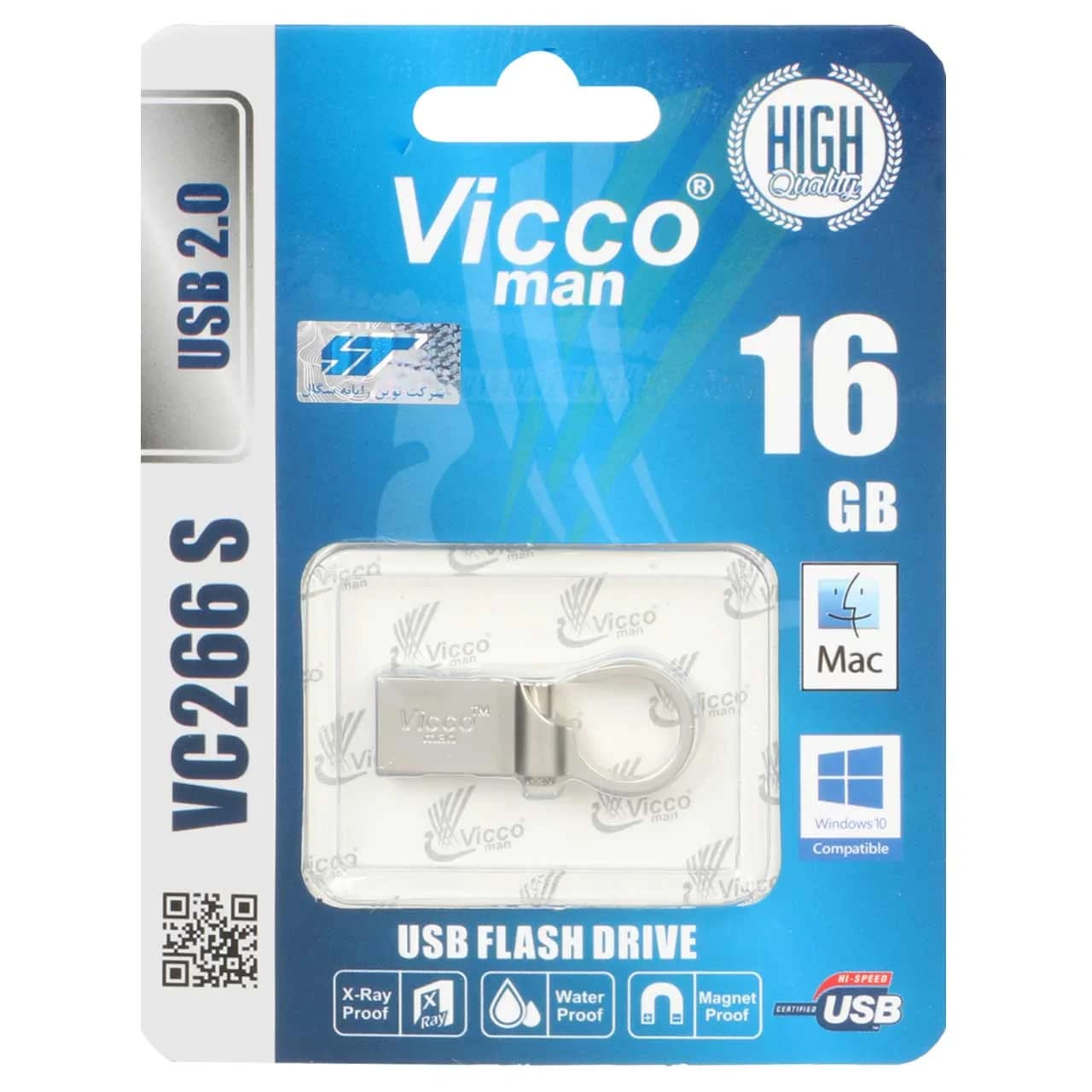 نقره ای Vicco VC266 S USB2.0 Flash Memory – 16GB