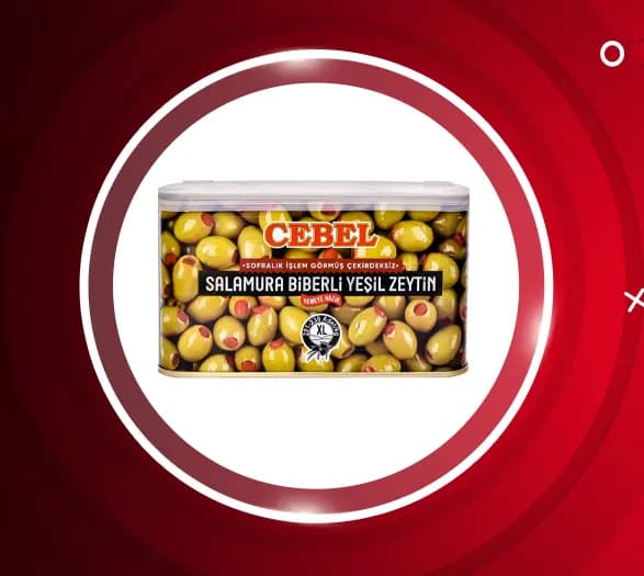 زیتون سبز بدون هسته جبل Cebel با مغز فلفل قرمز 600 گرم — تصویر ۵