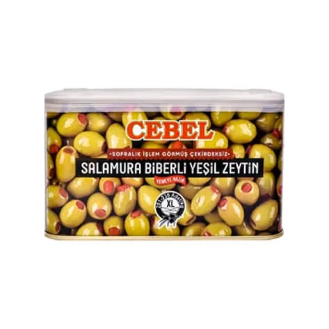 زیتون سبز بدون هسته جبل Cebel با مغز فلفل قرمز 600 گرم — تصویر ۴