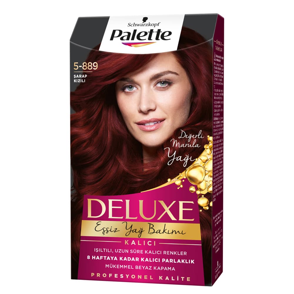 کیت رنگ مو قرمز شرابی پلت سری Deluxe مدل Kalici شماره 5.889 — تصویر ۲