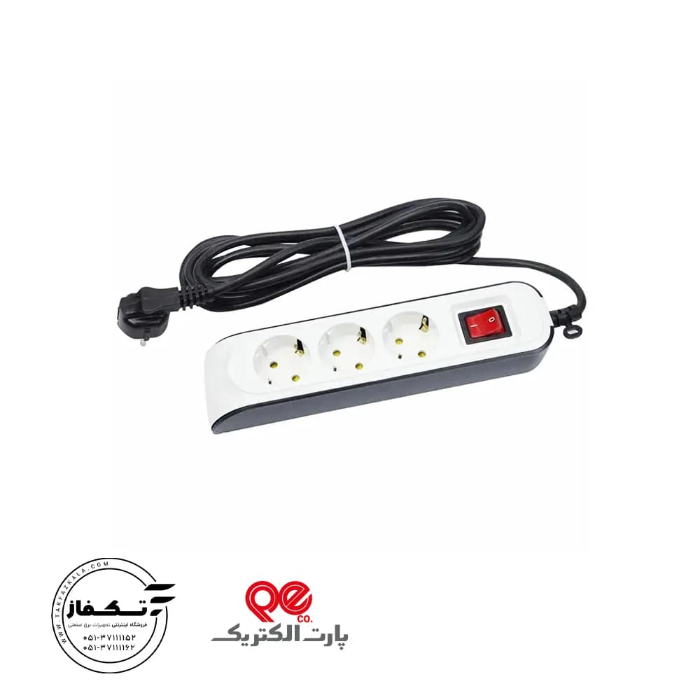 پریز سه خانه با کابل 1.8 متری پارت الکتریک — تصویر ۳