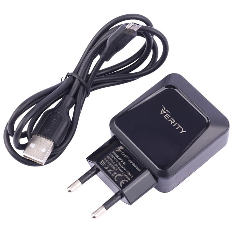 شارژر دیواری وریتی دو پورت مدل AP 2121 2.1A 10.5W با کابل Micro-USB — تصویر ۳