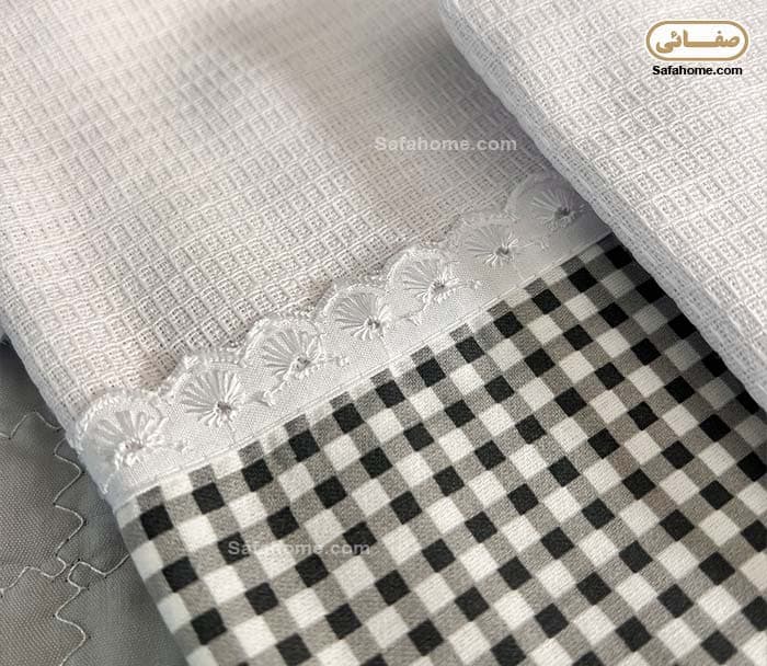 سرویس آشپزخانه دست دوز 14 تکه صفاهوم چهارخانه طوسی — تصویر ۷